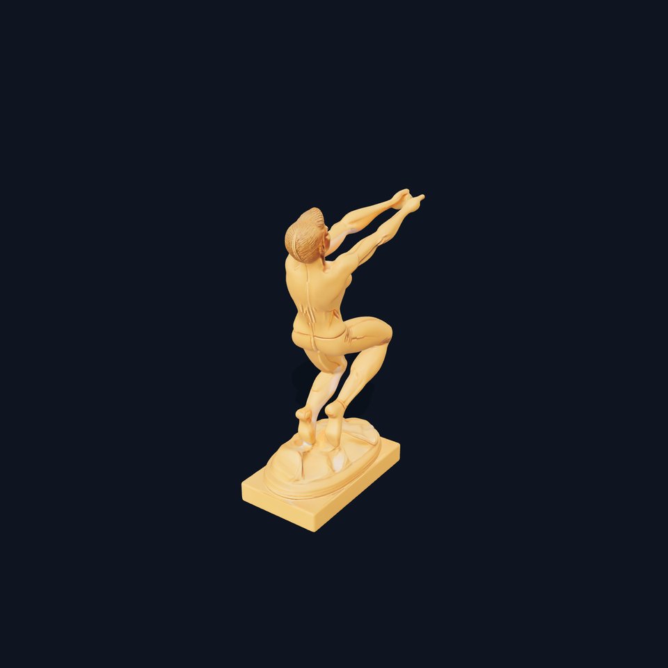 Sculptural Figurine Model Pack with Golden Finish
